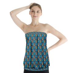 Evita Pop Art Style Graphic Motif Pattern Strapless Top by dflcprintsclothing