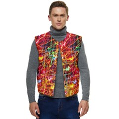 Design Art Pattern Men s Short Button Up Puffer Vest	 by artworkshop