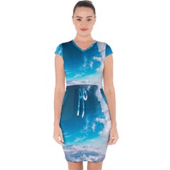 Landscape Sky Clouds Hd Wallpaper Capsleeve Drawstring Dress  by artworkshop