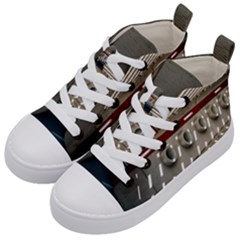 Patterned Tunnels On The Concrete Wall Kids  Mid-top Canvas Sneakers by artworkshop