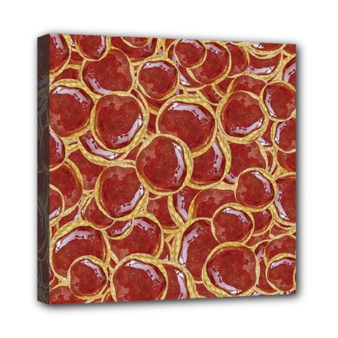 Cookies With Strawberry Jam Motif Pattern Mini Canvas 8  X 8  (stretched) by dflcprintsclothing