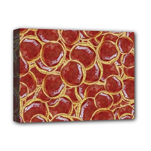 Cookies With Strawberry Jam Motif Pattern Deluxe Canvas 16  X 12  (stretched)  by dflcprintsclothing