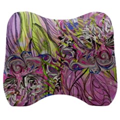 Abstract Intarsio Velour Head Support Cushion by kaleidomarblingart