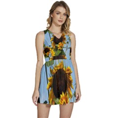 Sunflower Flower Yellow Sleeveless High Waist Mini Dress by artworkshop