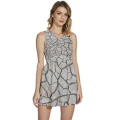 Texture Pattern Tile Sleeveless High Waist Mini Dress by artworkshop