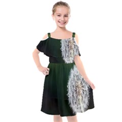 White Flower Kids  Cut Out Shoulders Chiffon Dress by artworkshop