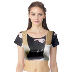 Ski Mask  Short Sleeve Crop Top by Holyville