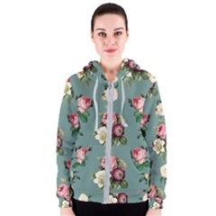 Victorian Floral Women s Zipper Hoodie by fructosebat