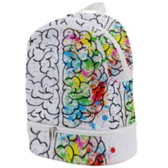 Brain-mind-psychology-idea-drawing Zip Bottom Backpack by Jancukart