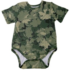 Green Leaves Camouflage Baby Short Sleeve Bodysuit by Ravend