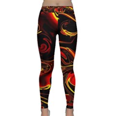 Modern Art Design Fantasy Surreal Orange Classic Yoga Leggings by Ravend