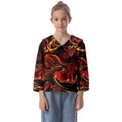 Modern Art Design Fantasy Surreal Orange Kids  Sailor Shirt by Ravend