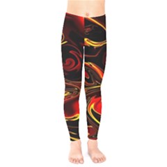 Modern Art Design Fantasy Surreal Orange Kids  Classic Winter Leggings by Ravend