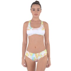 Abstract T- Shirt Abstract Colored Background T- Shirt Criss Cross Bikini Set by maxcute