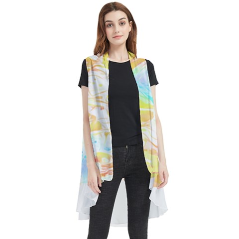 Abstract T- Shirt Abstract Colored Background T- Shirt Sleeveless Chiffon Waistcoat Shirt by maxcute