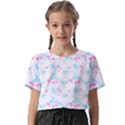 Bat Pattern T- Shirt Bats And Bows Blue Pink T- Shirt Kids  Basic Tee View1