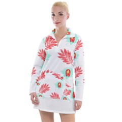 Batik T- Shirt Batik Flowers Pattern 17 Women s Long Sleeve Casual Dress by maxcute