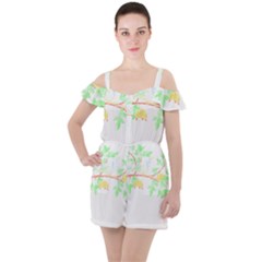 Bird Lover T- Shirtbird T- Shirt (23) Ruffle Cut Out Chiffon Playsuit by maxcute