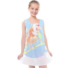 Birds Illustration T- Shirtbird T- Shirt (1) Kids  Cross Back Dress by maxcute