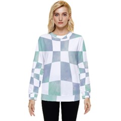 Checkerboard T- Shirt Psychedelic Watercolor Check Aqua T- Shirt Hidden Pocket Sweatshirt by maxcute