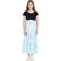 Deep Sea T- Shirt Deep Sea Food Chain Pattern (white) T- Shirt Kids  Flared Maxi Skirt by maxcute