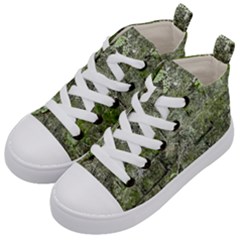 Old Stone Exterior Wall With Moss Kids  Mid-top Canvas Sneakers by dflcprintsclothing