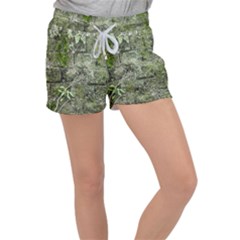 Old Stone Exterior Wall With Moss Velour Lounge Shorts by dflcprintsclothing