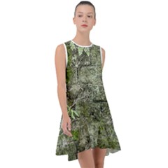 Old Stone Exterior Wall With Moss Frill Swing Dress by dflcprintsclothing