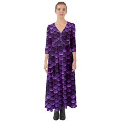 Purple Scales! Button Up Boho Maxi Dress by fructosebat