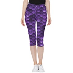 Purple Scales! Inside Out Lightweight Velour Capri Leggings  by fructosebat