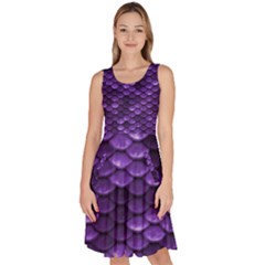 Purple Scales! Knee Length Skater Dress With Pockets by fructosebat