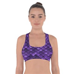 Purple Scales! Cross Back Sports Bra by fructosebat