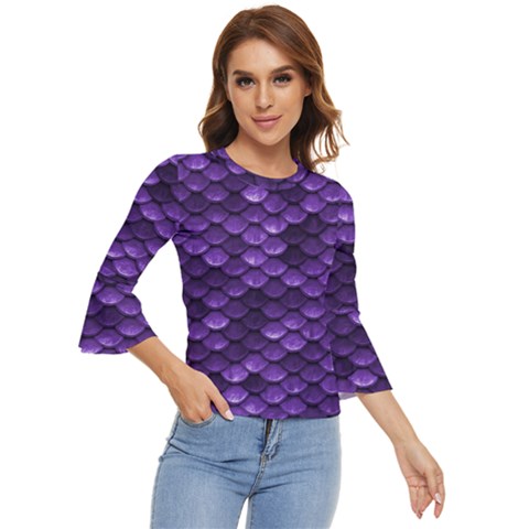 Purple Scales! Bell Sleeve Top by fructosebat