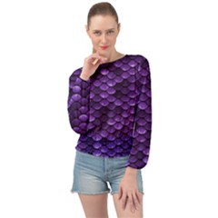 Purple Scales! Banded Bottom Chiffon Top by fructosebat