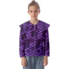 Purple Scales! Kids  Peter Pan Collar Blouse by fructosebat