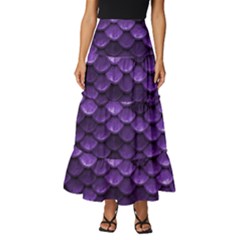 Purple Scales! Tiered Ruffle Maxi Skirt by fructosebat