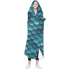 Teal Scales! Wearable Blanket by fructosebat