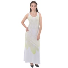 Flower Design T- Shirt Beautiful White And Yellow Artistic Flower T- Shirt Sleeveless Velour Maxi Dress by maxcute