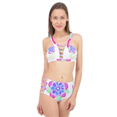 Flower Illustration T- Shirtflower T- Shirt Cage Up Bikini Set by maxcute