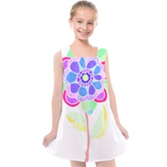 Flower Illustration T- Shirtflower T- Shirt Kids  Cross Back Dress by maxcute