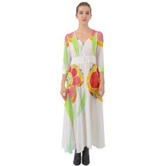 Flowers Art T- Shirtflower T- Shirt (2) Button Up Boho Maxi Dress by maxcute