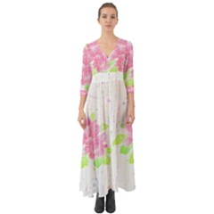 Flowers Art T- Shirtflowers T- Shirt (14) Button Up Boho Maxi Dress by maxcute