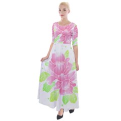 Flowers Art T- Shirtflowers T- Shirt (14) Half Sleeves Maxi Dress by maxcute