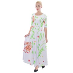 Flowers Art T- Shirtflowers T- Shirt (19) Half Sleeves Maxi Dress by maxcute