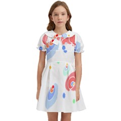 Flowers Art T- Shirtflowers T- Shirt (3) Kids  Bow Tie Puff Sleeve Dress by maxcute