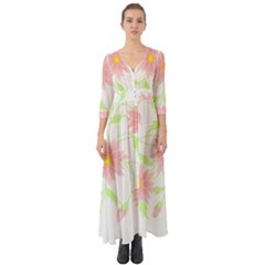 Flowers Lover T- Shirtflowers T- Shirt (5) Button Up Boho Maxi Dress by maxcute