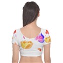 Flowers T- Shirtflowers T- Shirt (3) Velvet Short Sleeve Crop Top  View2