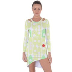 Green Peas T- Shirt Pea Pods T- Shirt Asymmetric Cut-out Shift Dress by maxcute