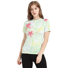 Hawaii T- Shirt Hawaii Flora Garden T- Shirt Women s Short Sleeve Rash Guard by maxcute