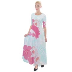 Hawaii T- Shirt Hawaii Lis Flowers Trend T- Shirt Half Sleeves Maxi Dress by maxcute